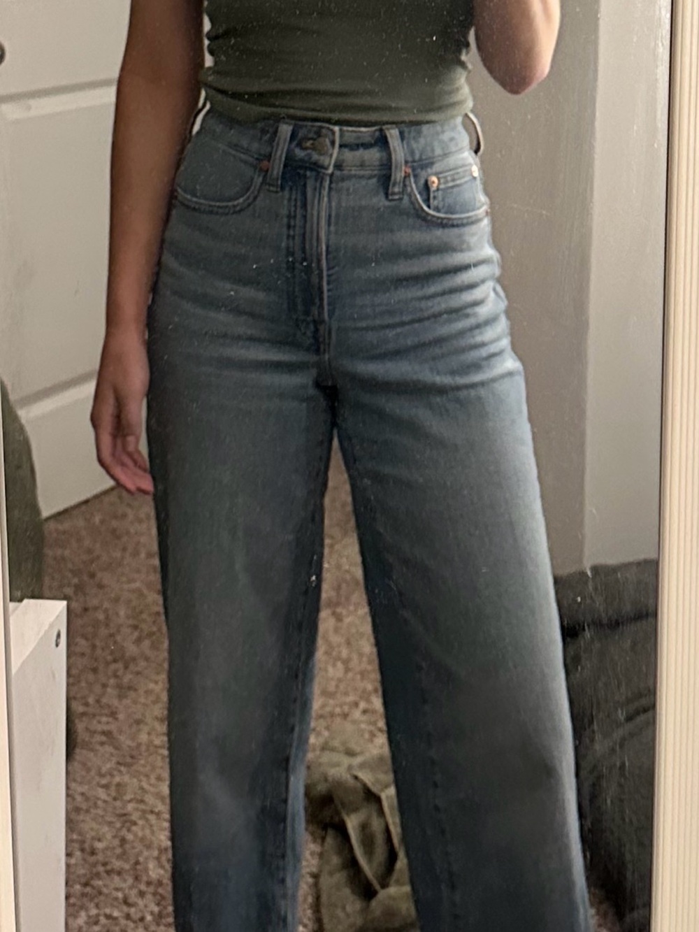 Madewell Perfect Vintage Wide Leg Crop High-Rise Straight Leg Women's Jeans